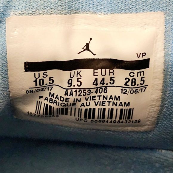 Nike Jordan 32 XXXII UNC Tar Heels AA1253-406 University Blue Size Men Size 10.5 - Picture 11 of 11